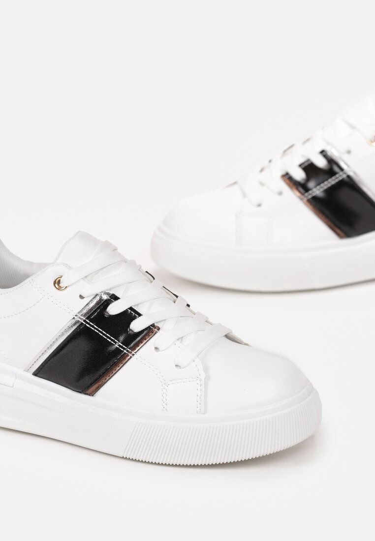  Adidași Alb-Negru cu Inserție Metalică Dannu