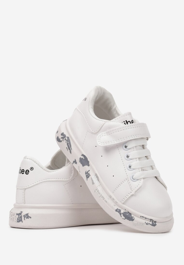  Adidași Alb-Negru cu Velcro cu talpă plată decorativă Lisbetta