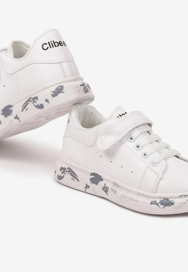  Adidași Alb-Negru cu Velcro cu talpă plată decorativă Lisbetta