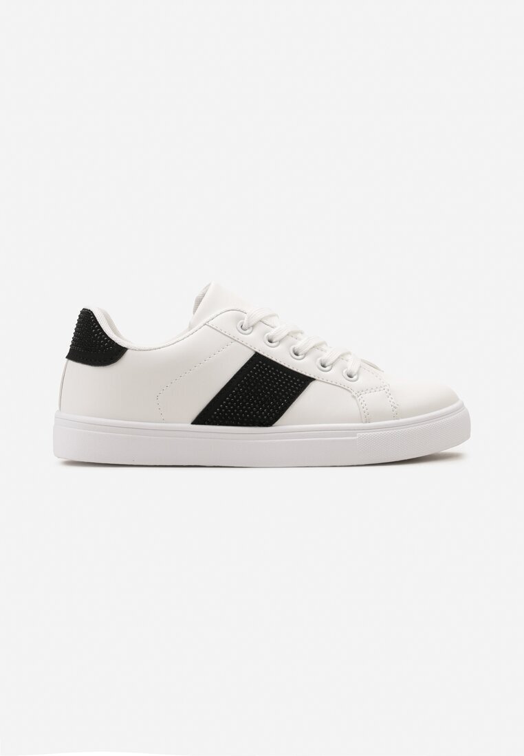  Adidași Alb-Negru Decorați Cu Zirconii Perlara