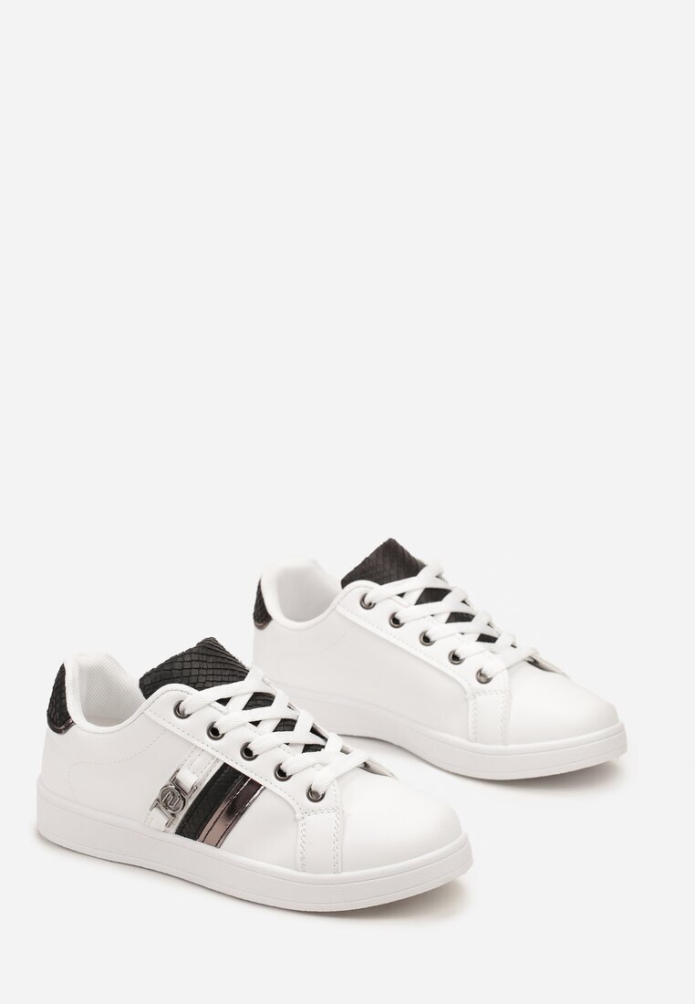  Adidași Alb-Negru până la gleznă cu cataramă decorativă Vilorea