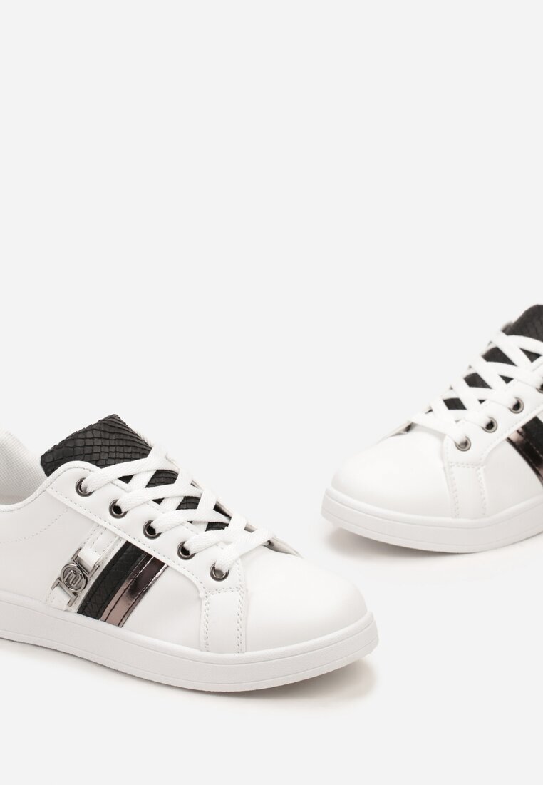  Adidași Alb-Negru până la gleznă cu cataramă decorativă Vilorea