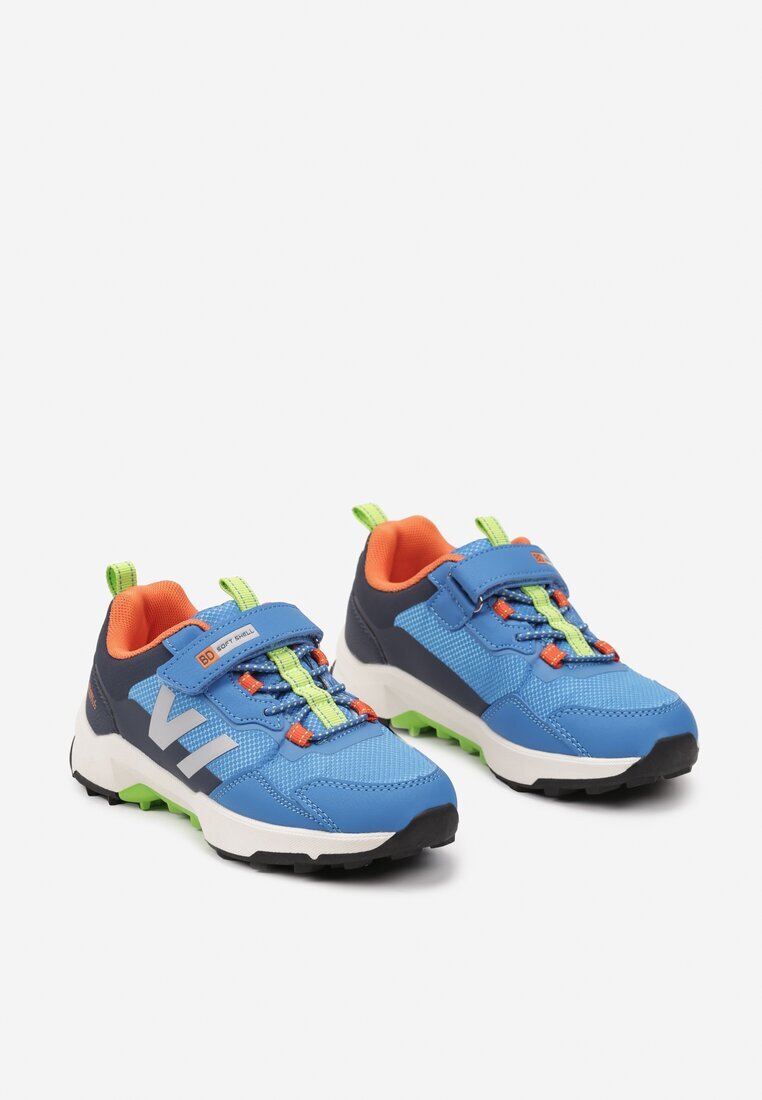  Adidași Albastre Plati Cu șireturi cu model geometric Ellitrien