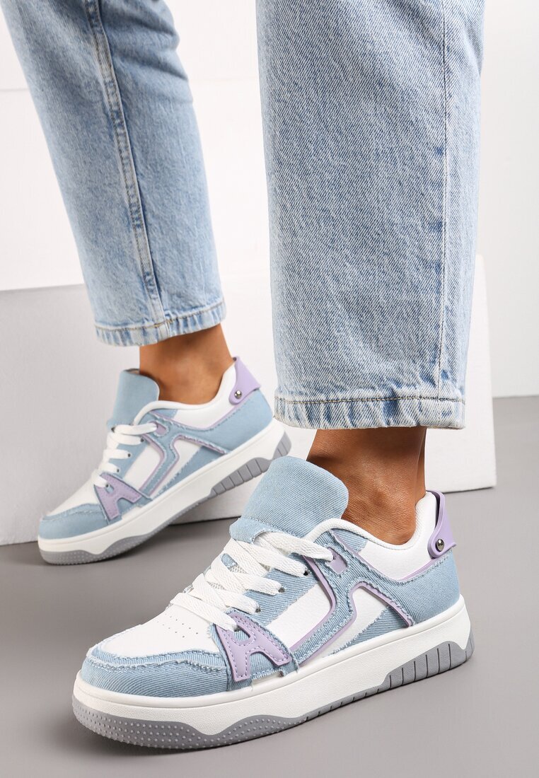  Adidași Albaștri-Albi cu inserții din denim Asailla
