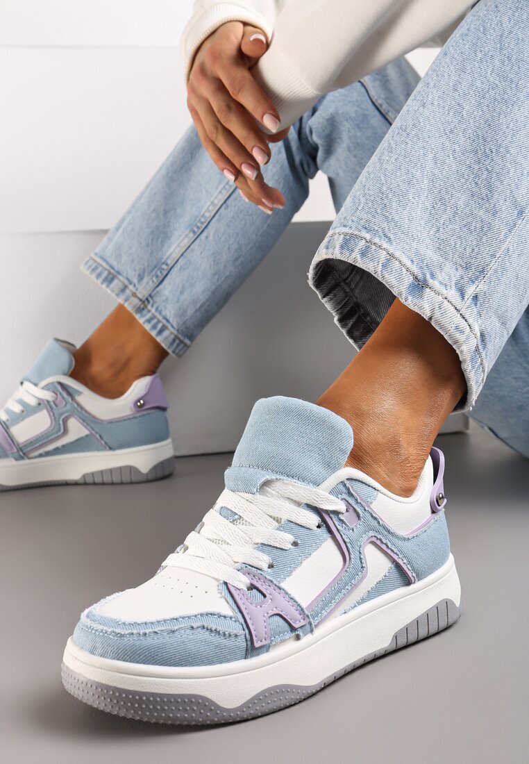  Adidași Albaștri-Albi cu inserții din denim Asailla
