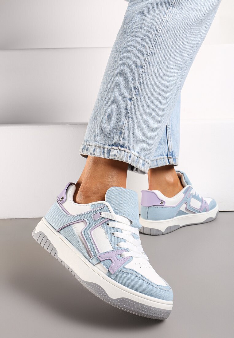  Adidași Albaștri-Albi cu inserții din denim Asailla