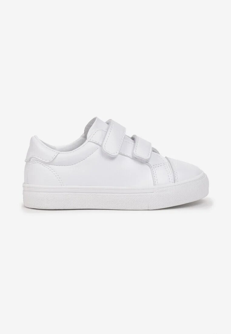  Adidași Albi cu fața din piele cu talpă plată și scai Jameria