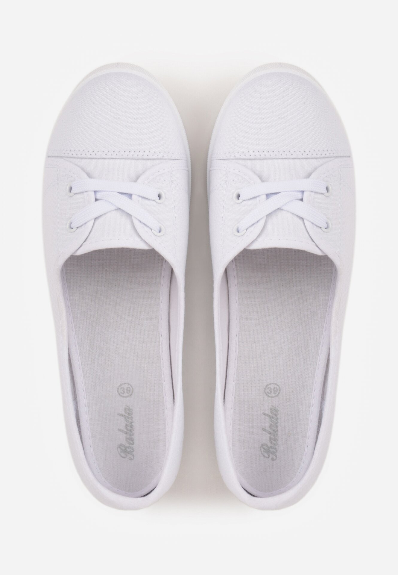  Adidași Albi cu profil jos și șireturi decorative Maelisa