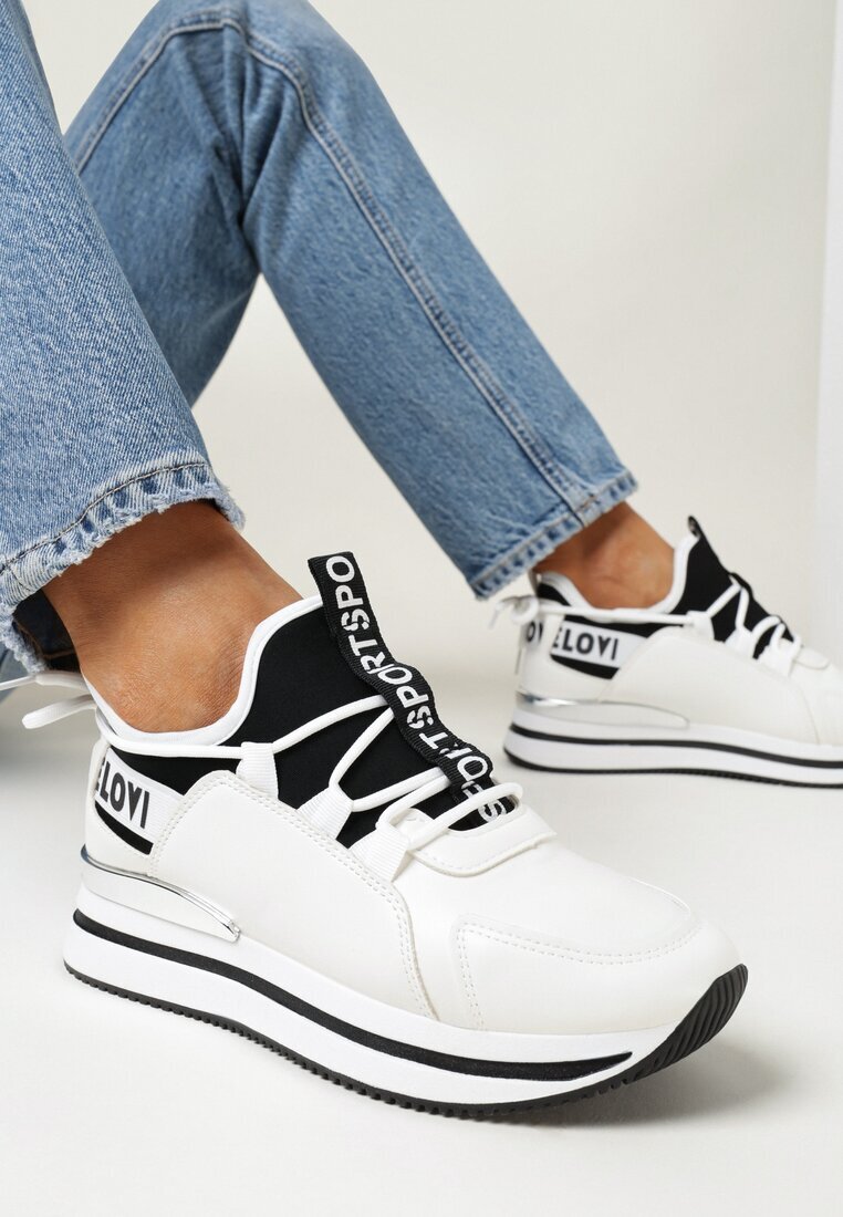  Adidași Albi sub gleznă cu platformă Loyalin