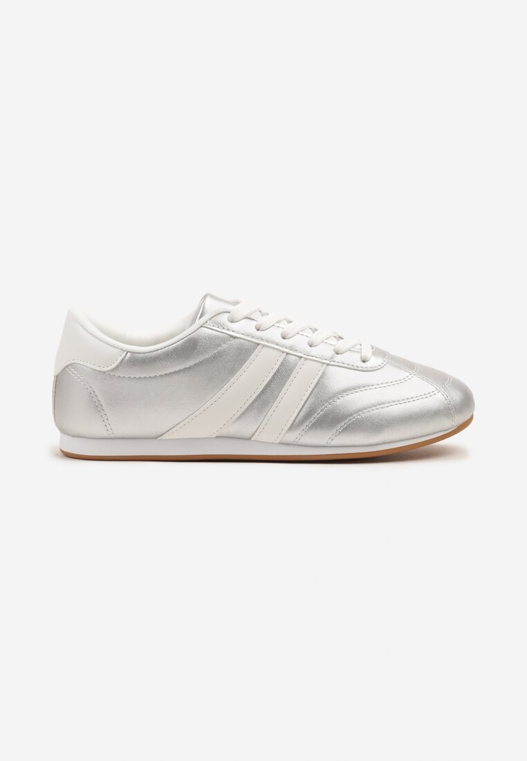  Adidași Argintiu-Alb Cu șireturi Stil tenis Liavessa