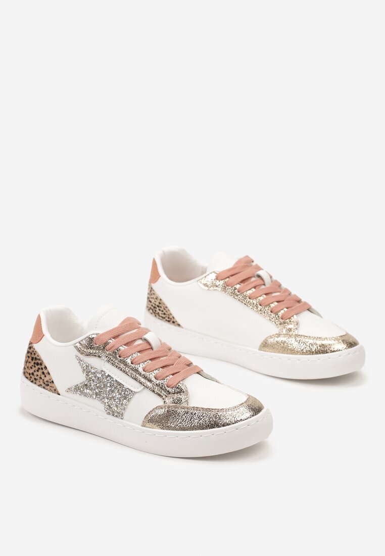  Adidași aurii cu steluță sclipitoare Tileva