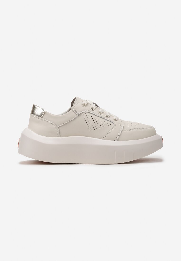  Adidași Bej Din piele până la gleznă pe talpă groasă Miealla