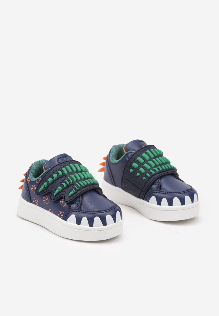  Adidași Bleumarin cu Imprimeu Decorativ cu Aplicații și Închidere cu Velcro Erisella