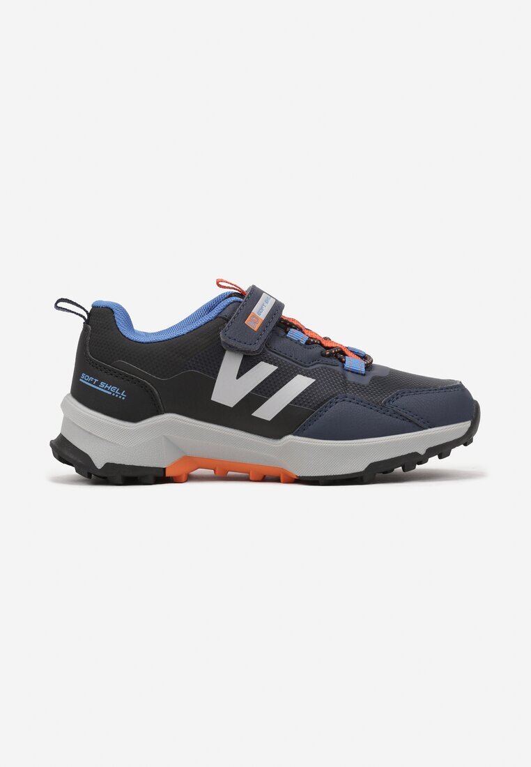  Adidași bleumarin plați cu șireturi cu model geometric Ellitrien