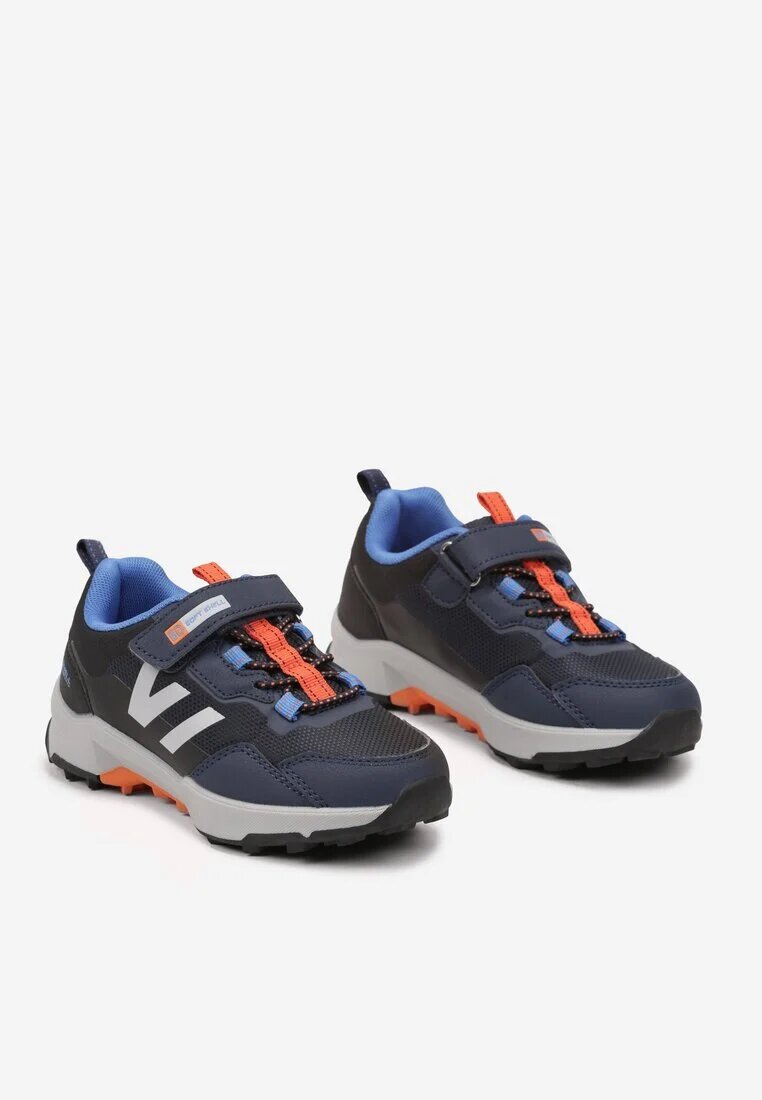  Adidași bleumarin plați cu șireturi cu model geometric Ellitrien