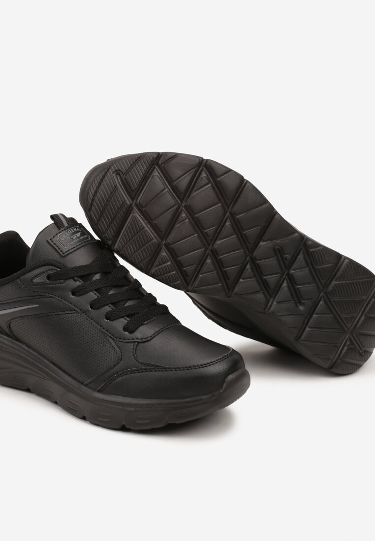  Adidași Clasici Plati Negri cu Talpă în Relief Velandria