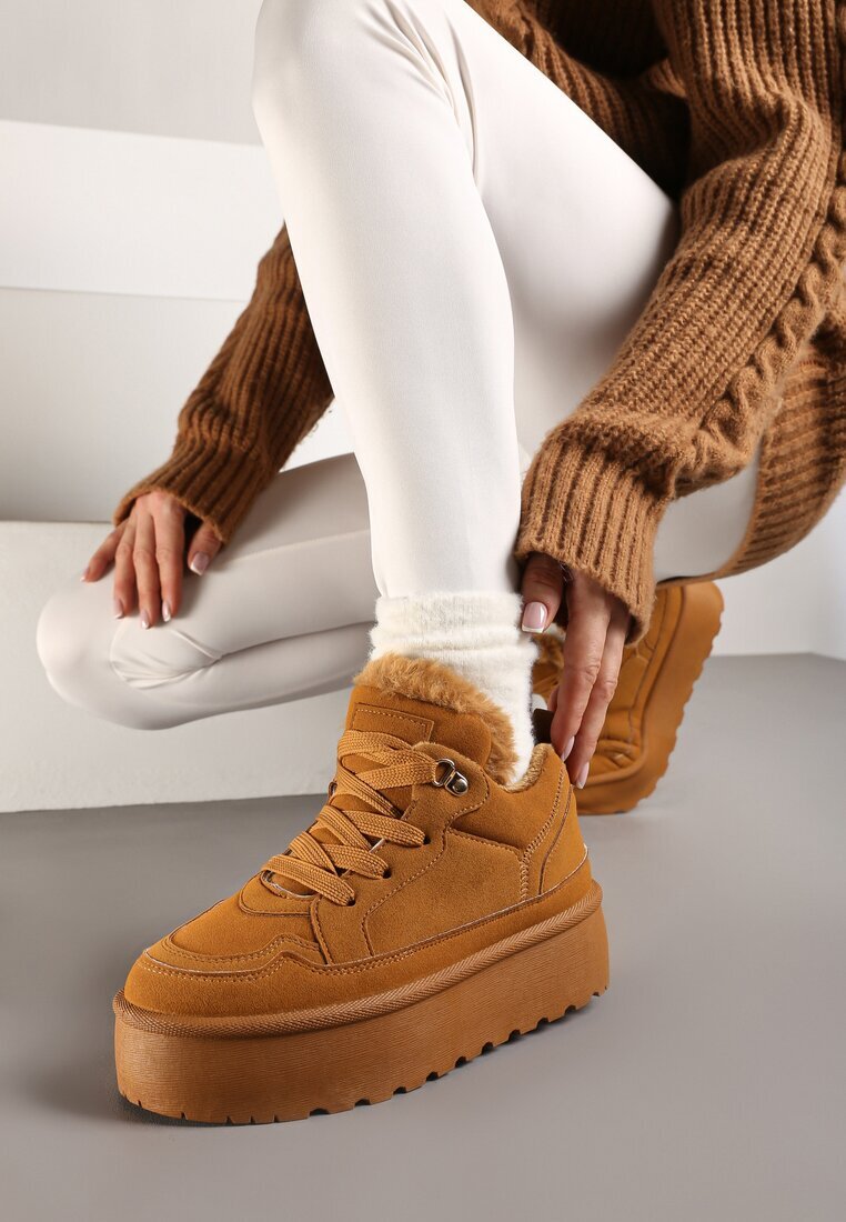  Adidași Maro stil ghete de zăpadă cu blană pe platformă Mavione