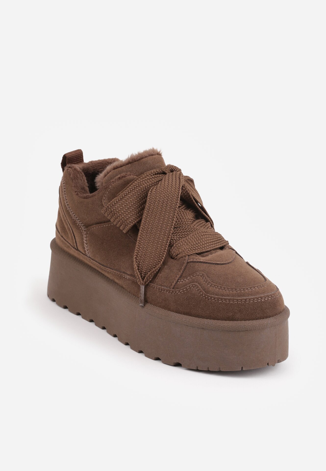  Adidași Maro Vices în stil de cizme de zăpadă cu platformă și cu blană decorativă Nalirea