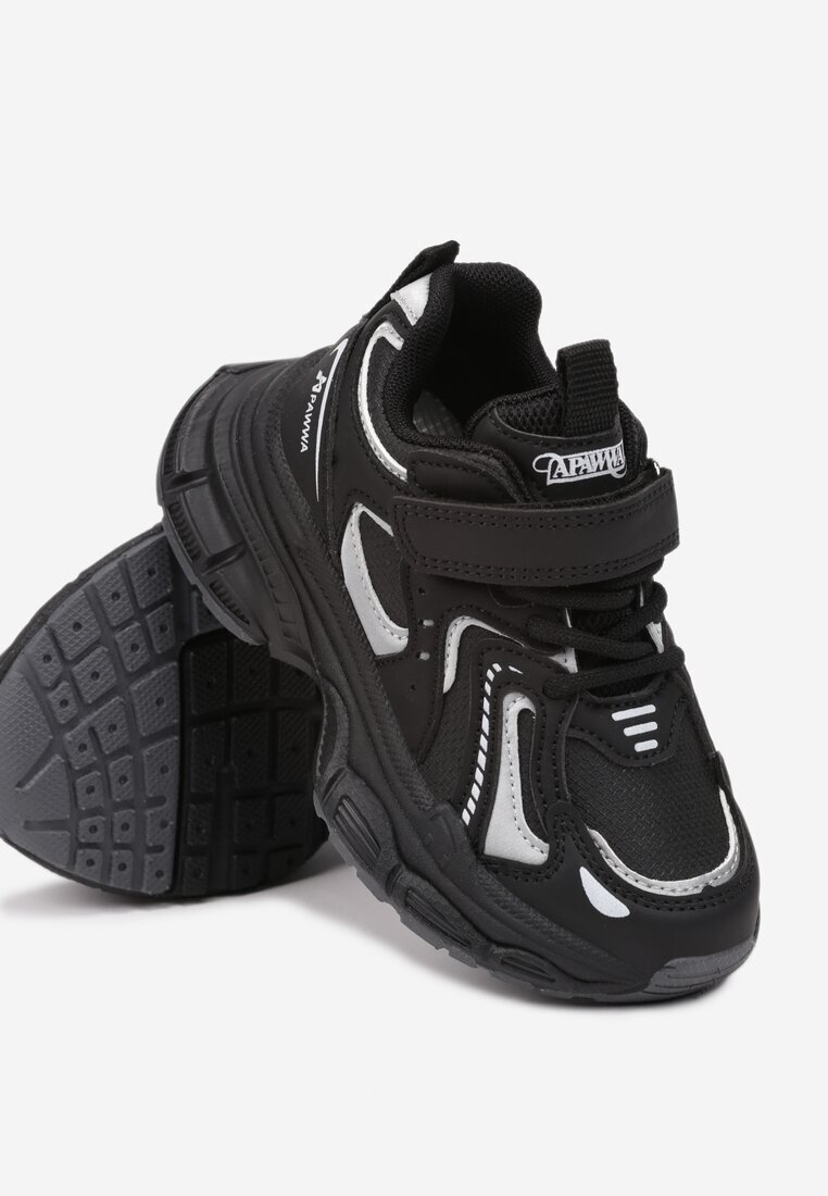  Adidași Negri cu Talpă Groasă cu Benzi Velcro Rosavetta