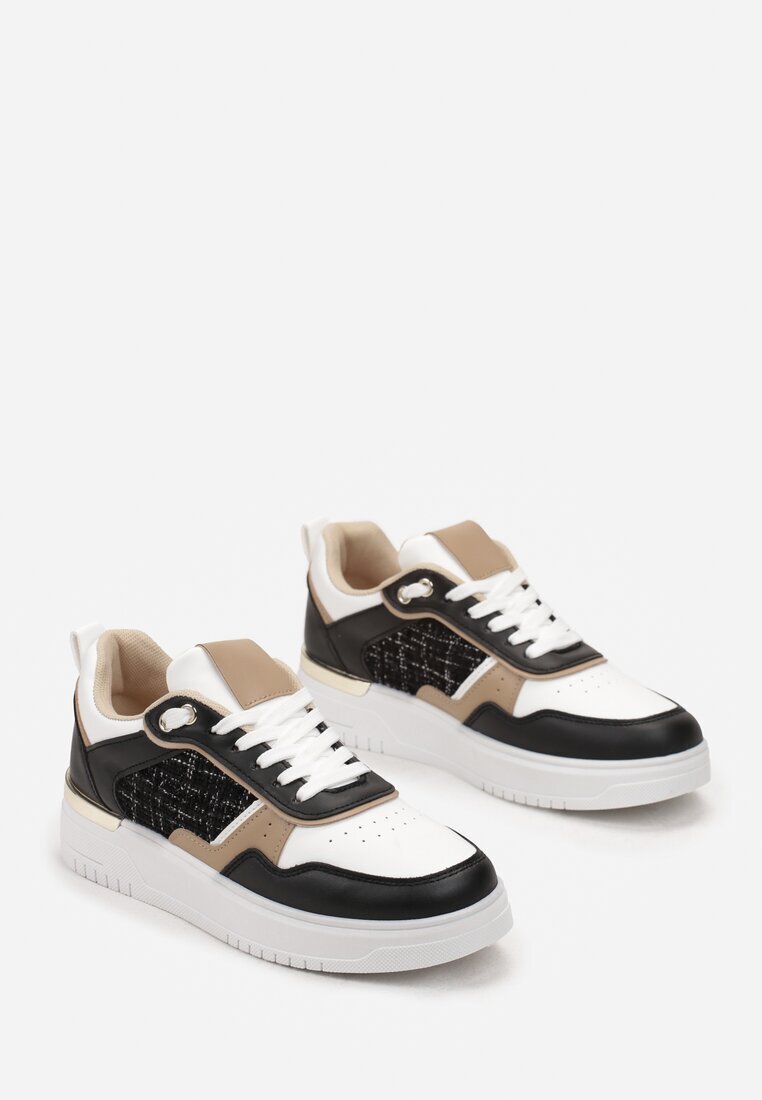  Adidași Negri pe Platformă Joasă cu Inserție Tweed Niman
