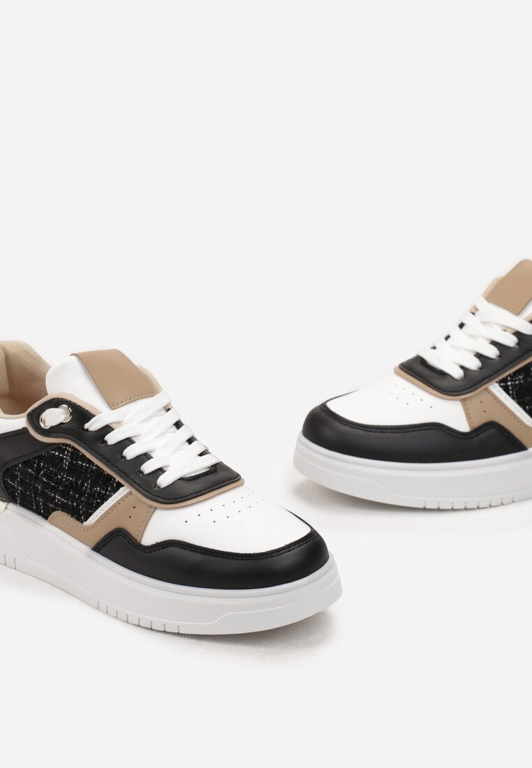  Adidași Negri pe Platformă Joasă cu Inserție Tweed Niman