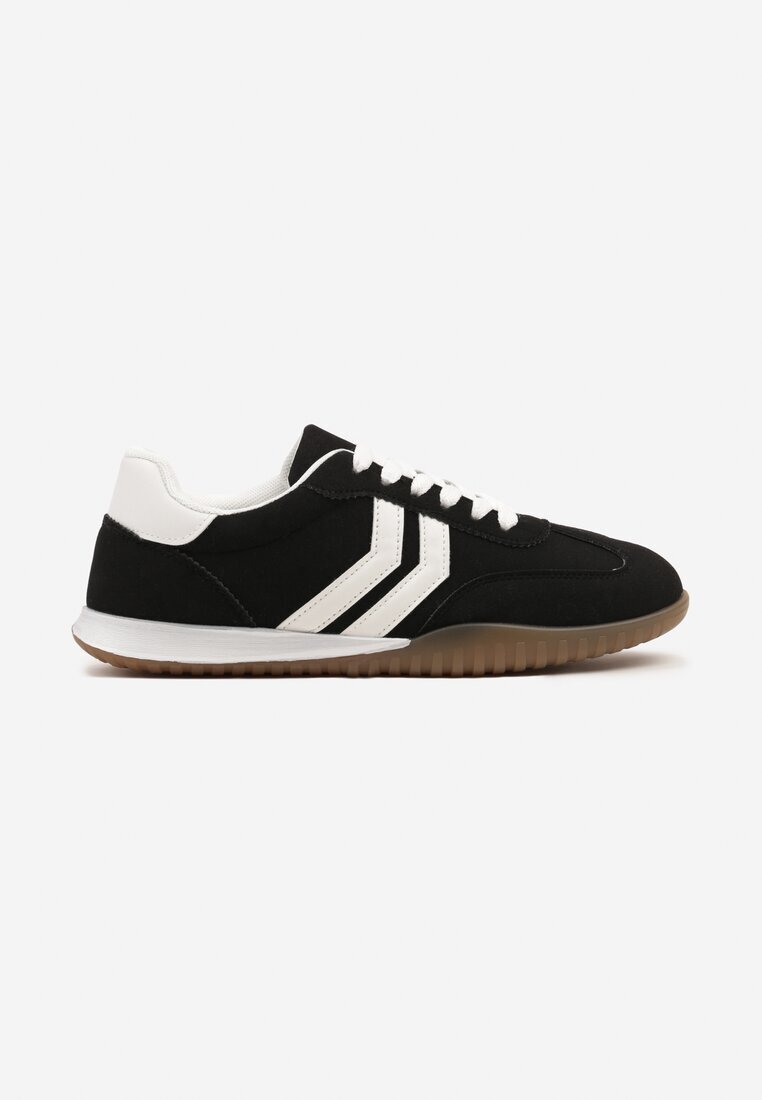  Adidași negri tip teniși cu dungi decorative Zommea