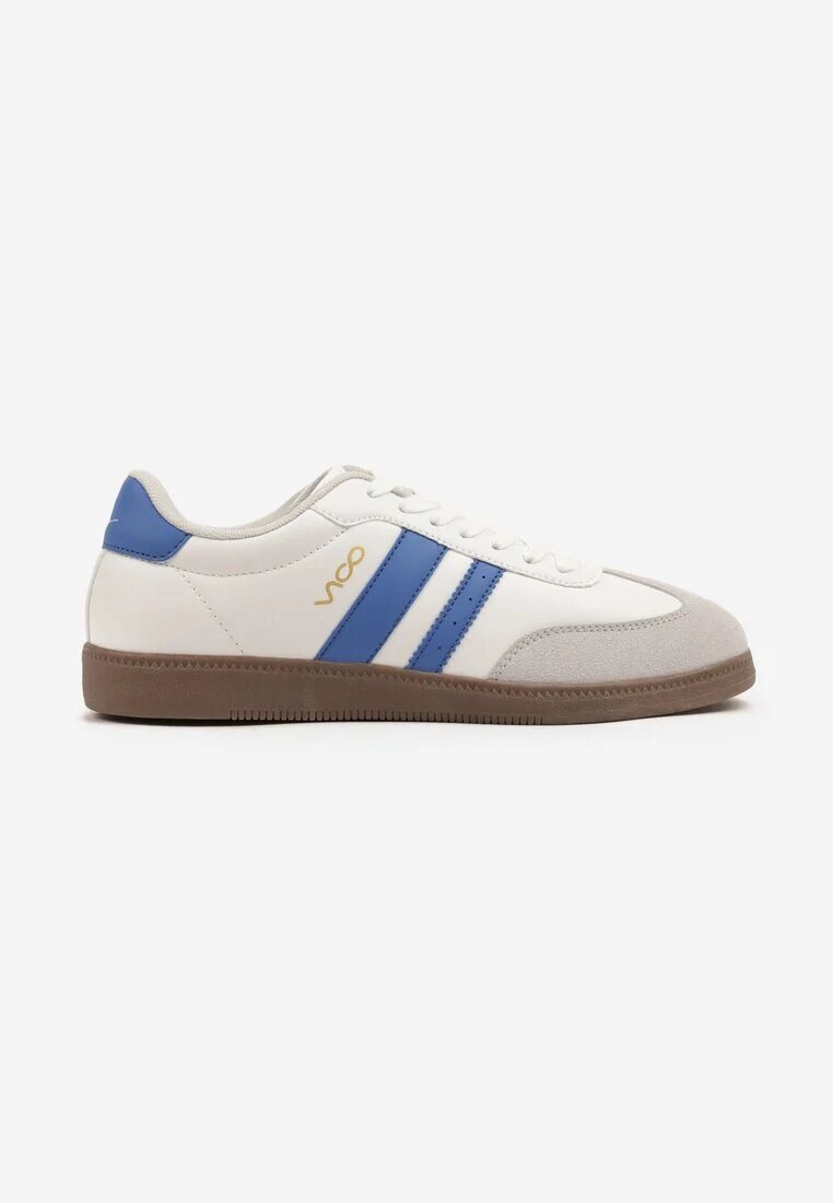  Adidași Plati Clasici Alb-Albastre cu Șireturi cu Vârf Decorativ și Curele Timaela