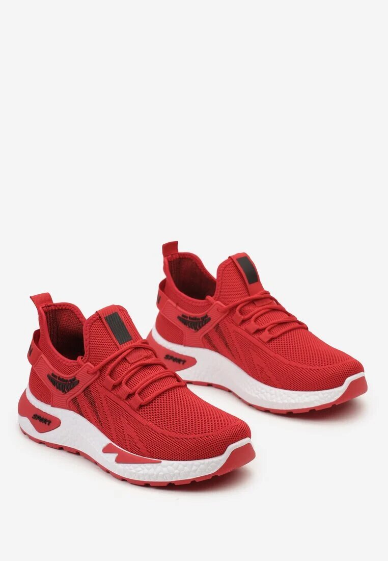  Adidași Roșii cu carâmb elastic cu șireturi și talpă în relief Mitina