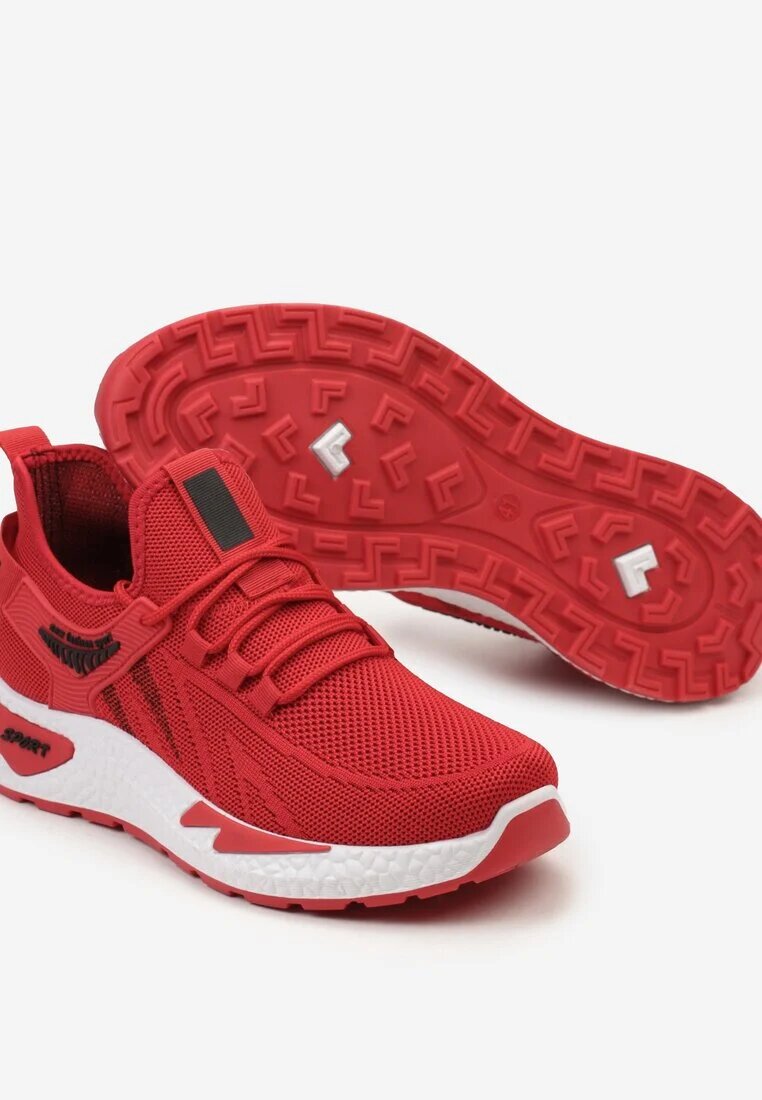  Adidași Roșii cu carâmb elastic cu șireturi și talpă în relief Mitina
