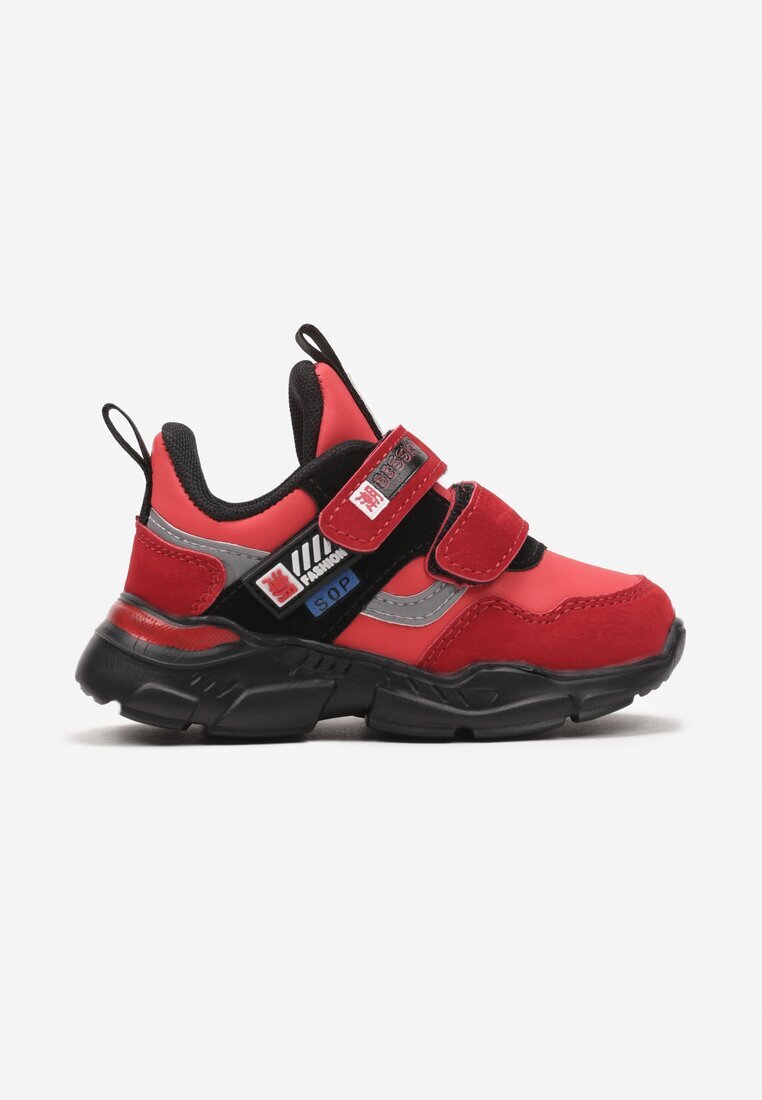  Adidași Roșu-Negru Plati cu Velcro Finisați cu Inserții Metalice Tiabella