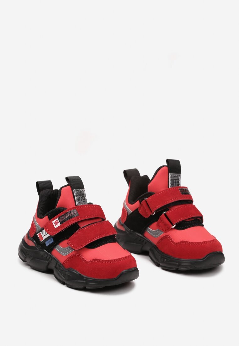  Adidași Roșu-Negru Plati cu Velcro Finisați cu Inserții Metalice Tiabella
