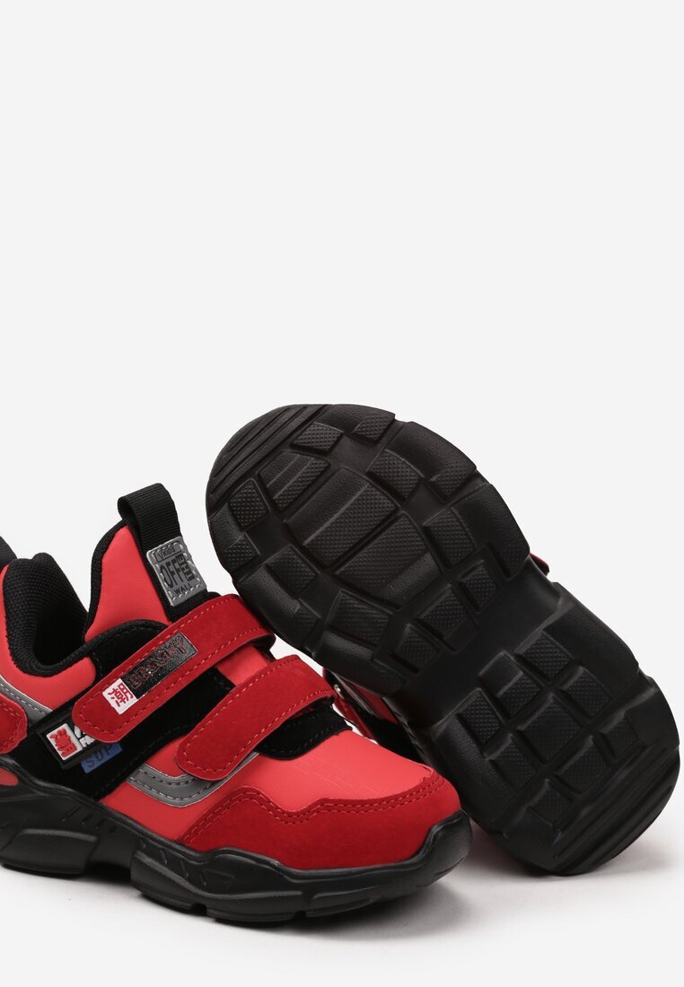  Adidași Roșu-Negru Plati cu Velcro Finisați cu Inserții Metalice Tiabella