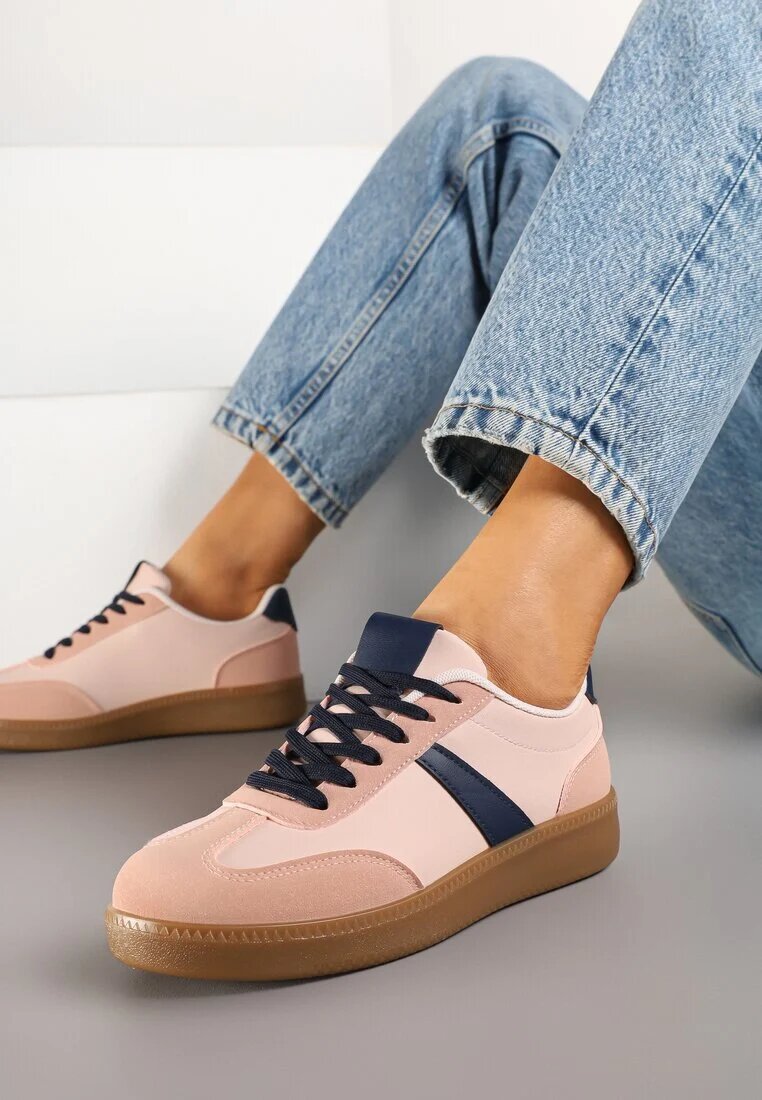  Adidași Roz-Bleumarin în Stil Tenis Decorați cu baretă Elhanis