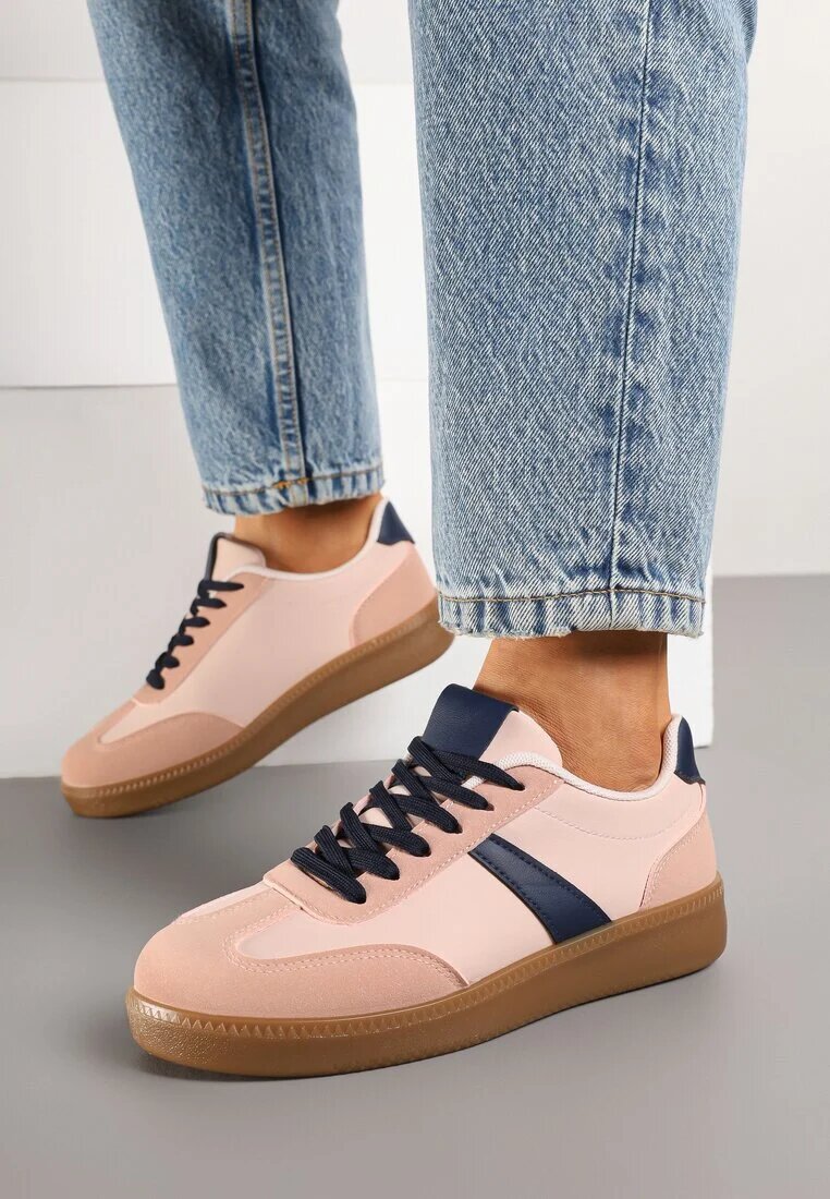  Adidași Roz-Bleumarin în Stil Tenis Decorați cu baretă Elhanis