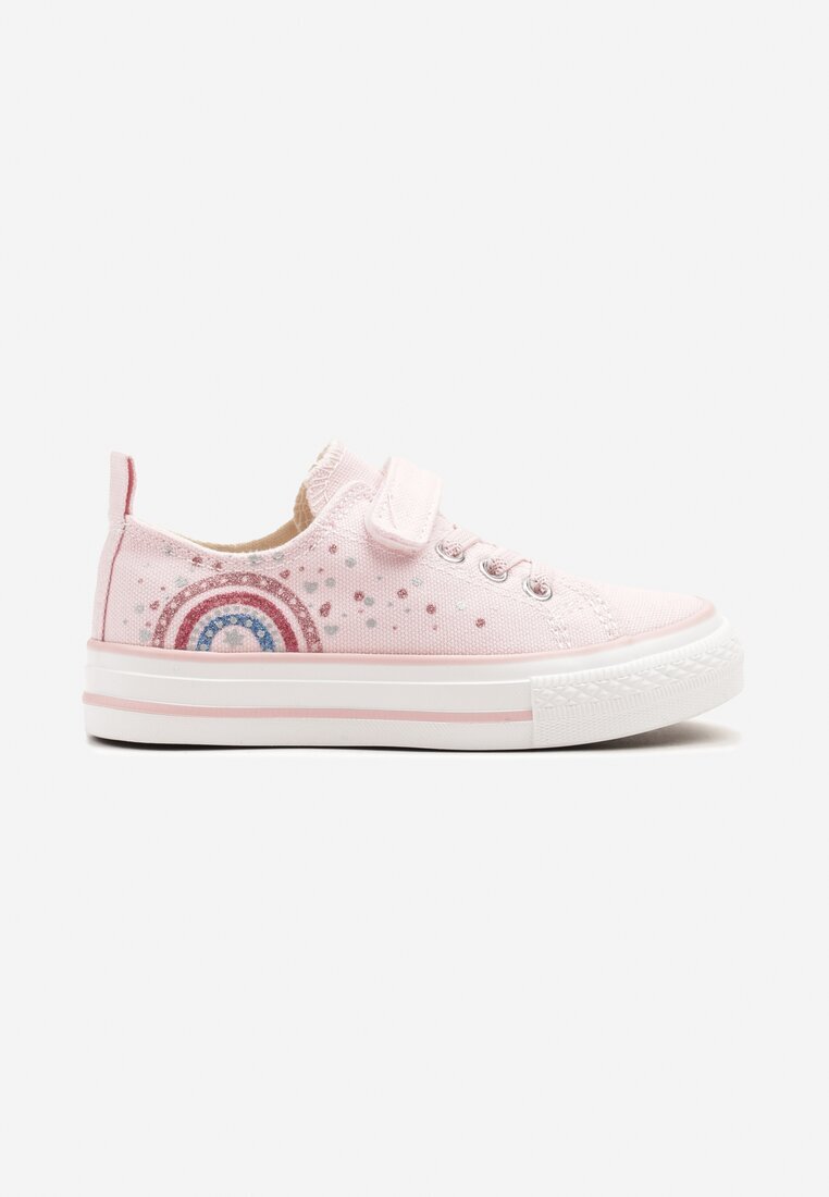  Adidași Roz Decorați Cu Motiv Curcubeu și Sclipici Milresil
