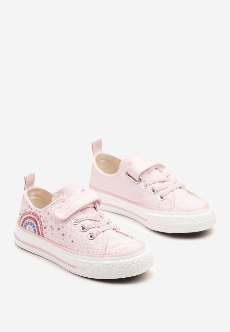  Adidași Roz Decorați Cu Motiv Curcubeu și Sclipici Milresil