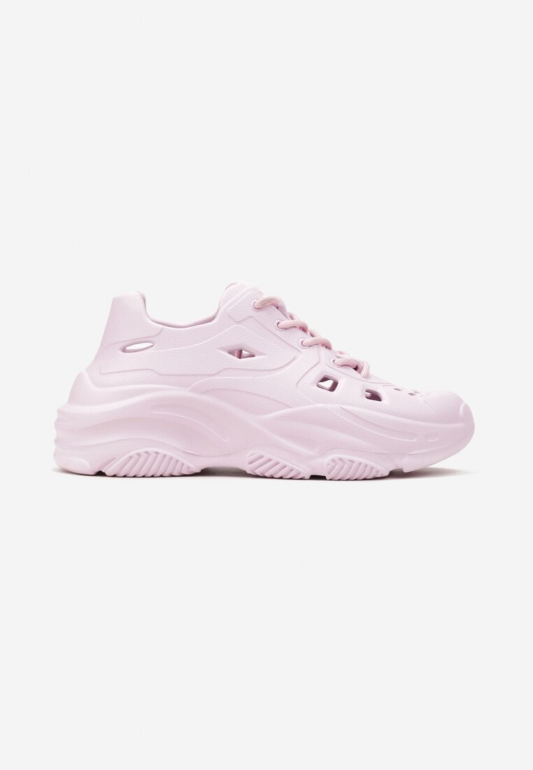 Adidași roz din cauciuc cu șireturi și decupaje decorative Kijafa