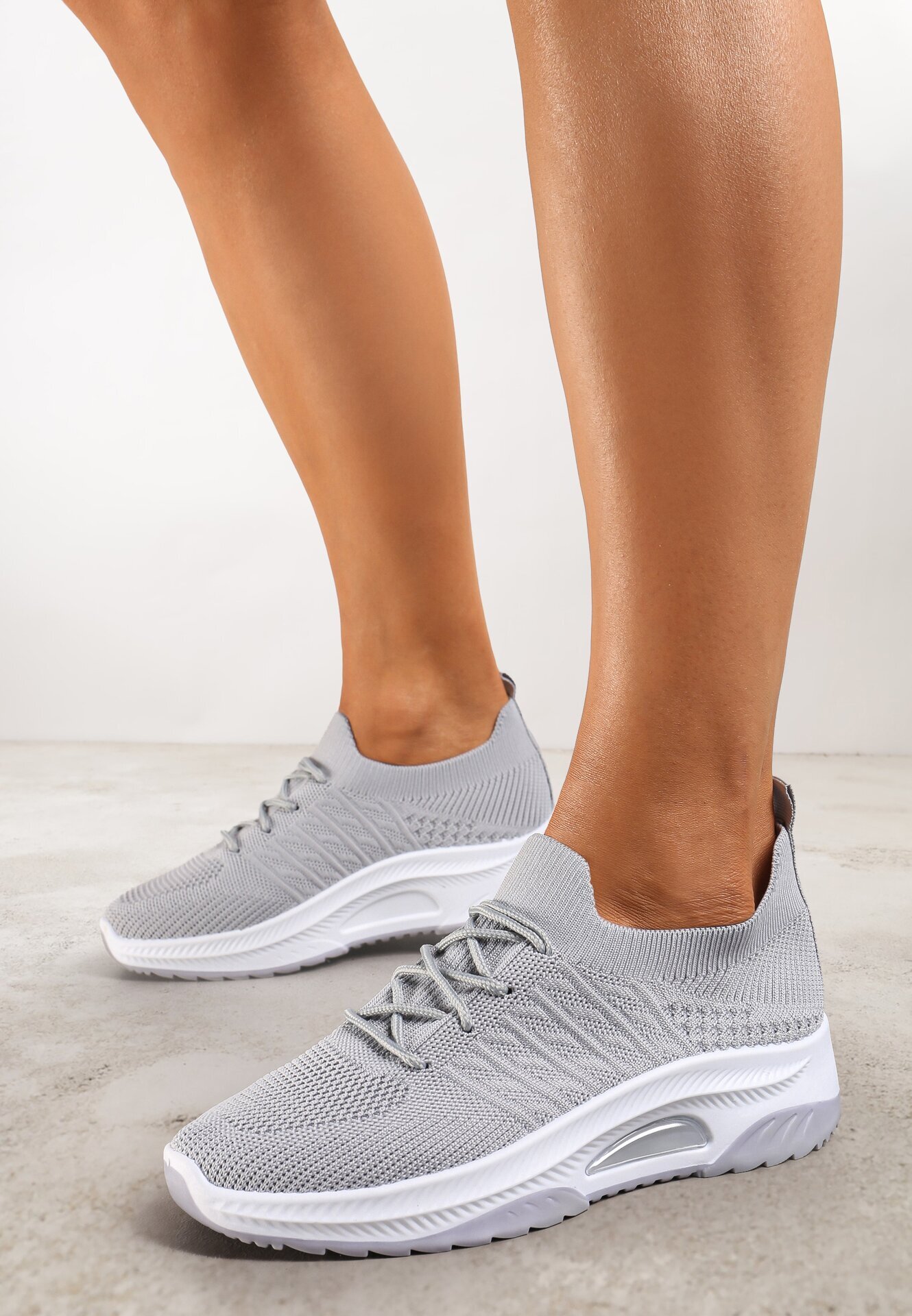  Adidași sport Gri Slip-on cu carâmb elastic și inserție decorativă pe talpă Moonsara