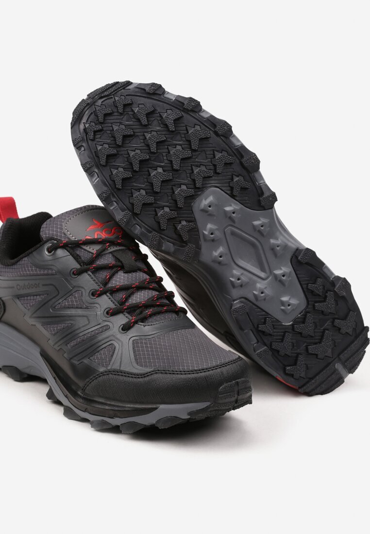  Adidași sport plați Negru-Gri cu talpă în relief Evida