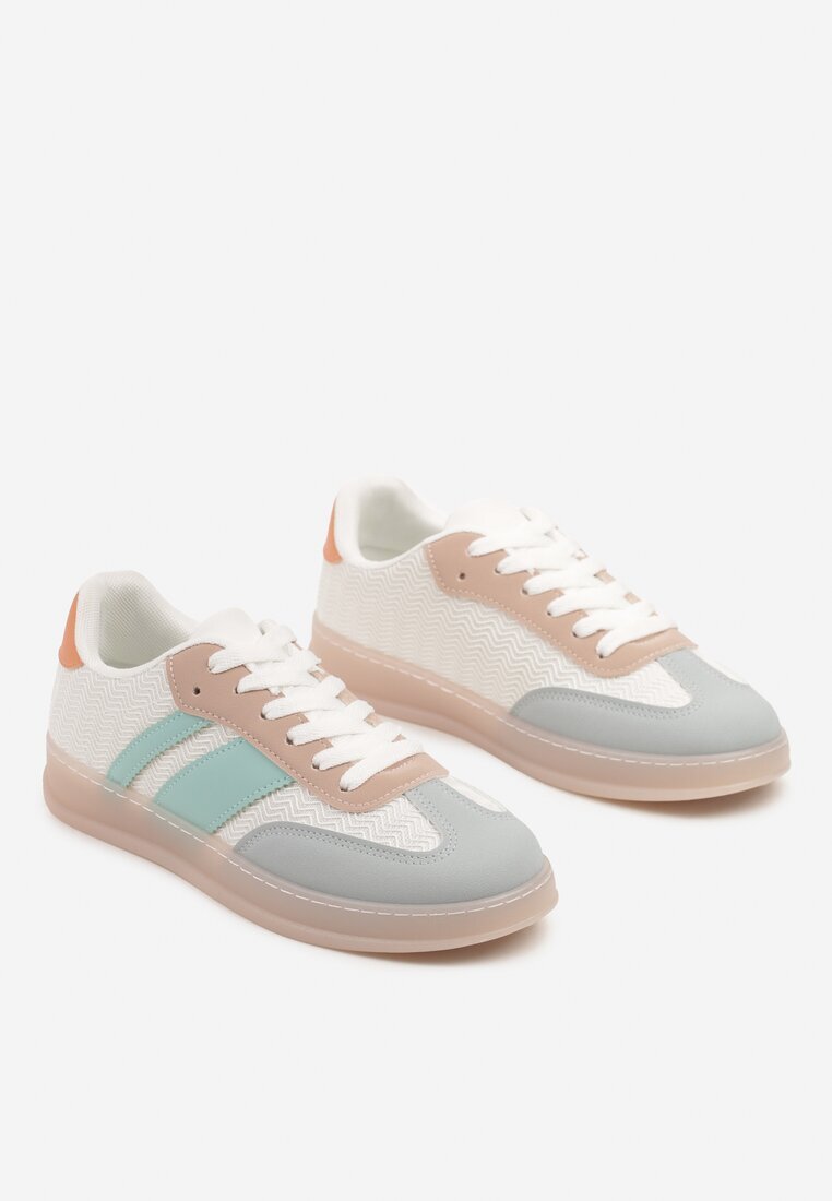  Adidași Teniși Alb-Albastru cu Model Geometric Eleamila