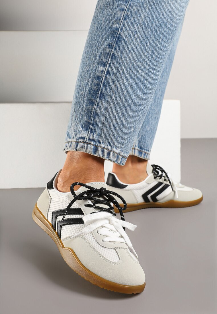  Adidași Tenisi Albi cu Motiv Geometric Telanilia