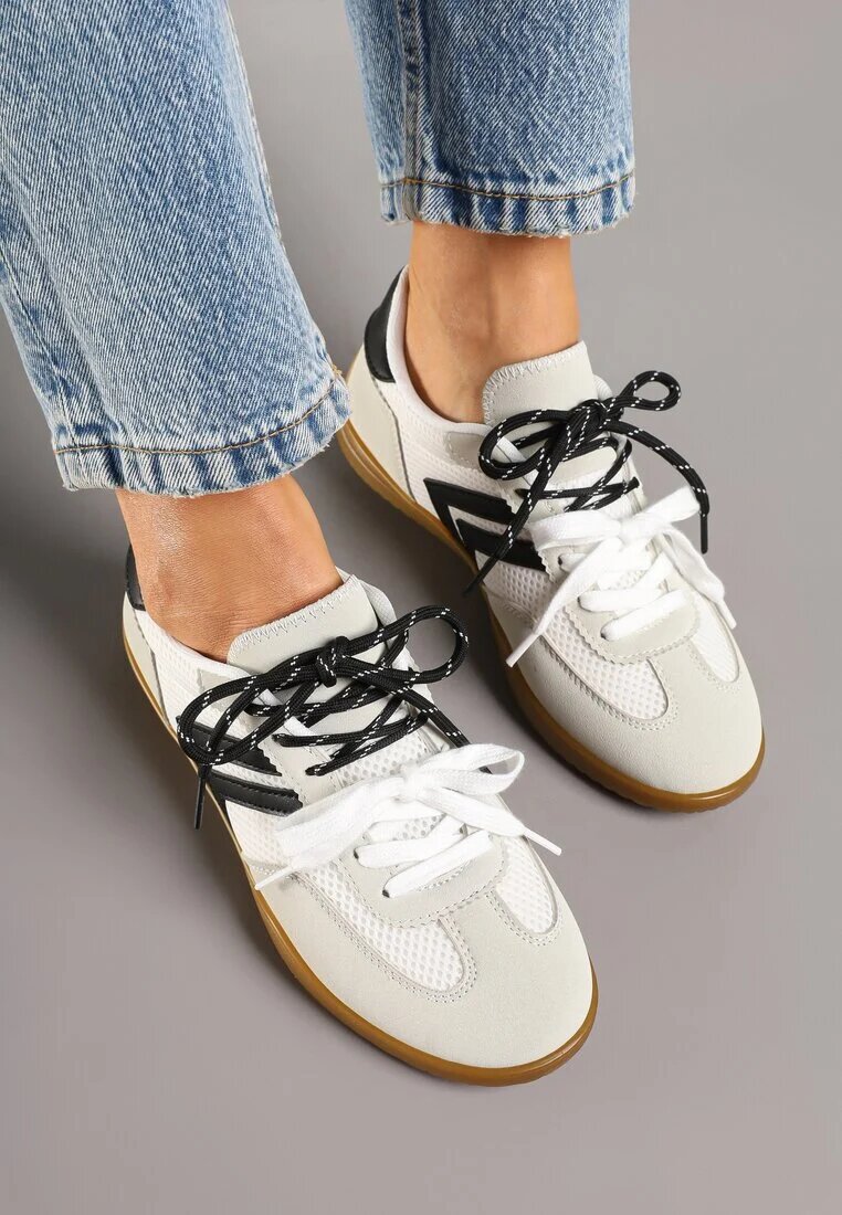  Adidași Tenisi Albi cu Motiv Geometric Telanilia