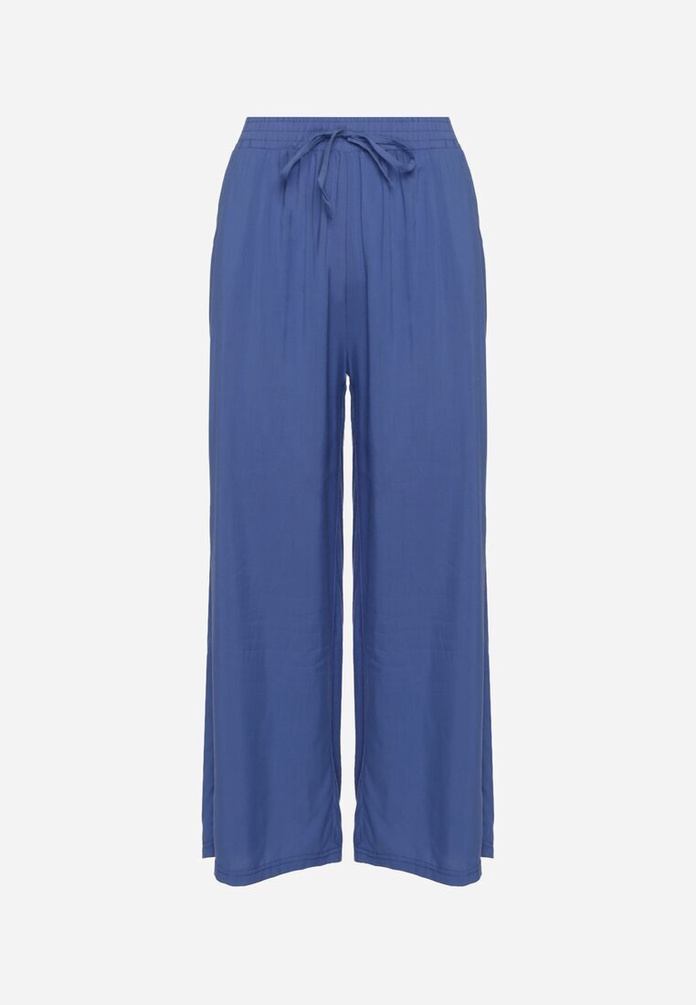 airisa Pantaloni Violet din bumbac Palazzo cu picioare largi Vimithia