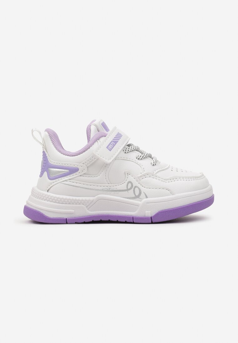  Alb-Violet Pantofi Sport Sneakers cu Brant din Piele Zalora