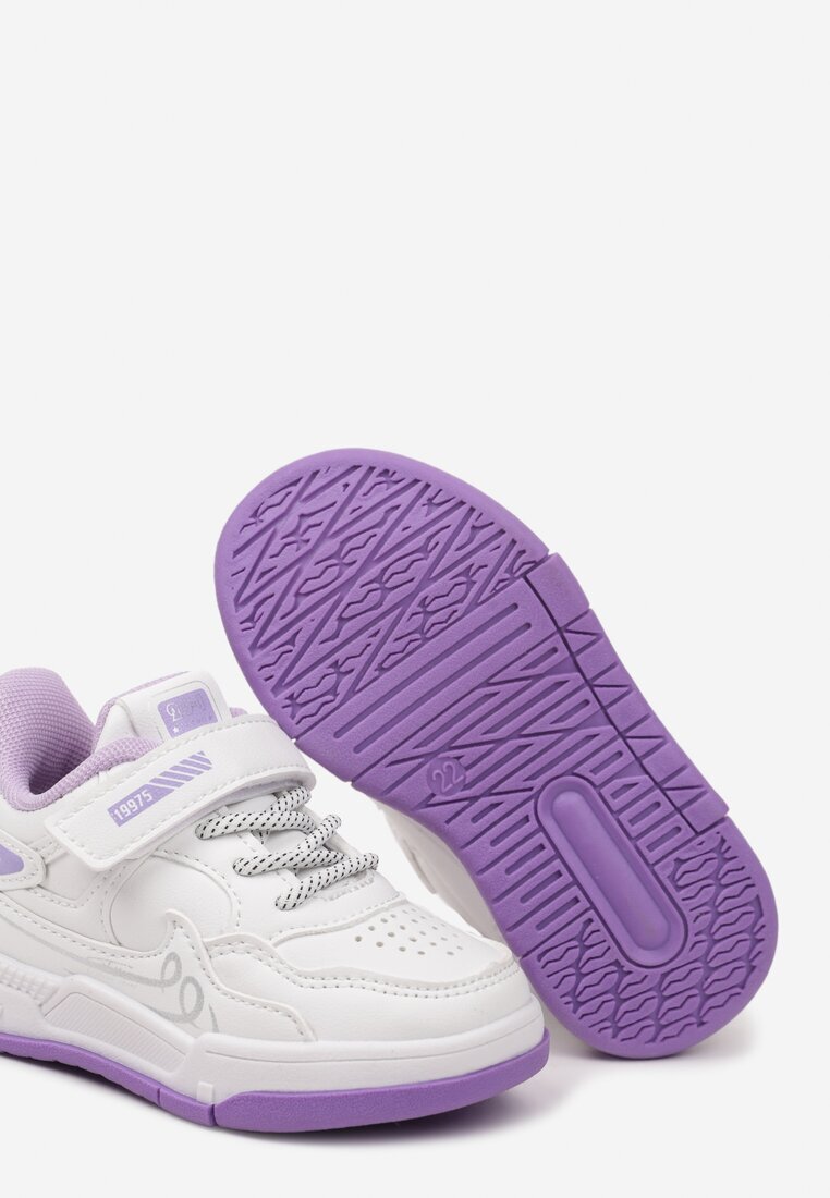  Alb-Violet Pantofi Sport Sneakers cu Brant din Piele Zalora