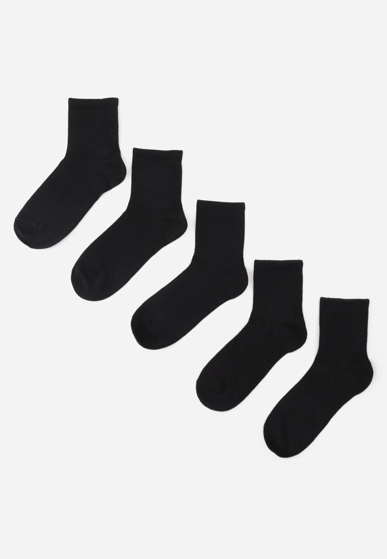 alina Șosete din bumbac peste gleznă 5-pack Pienea Negre