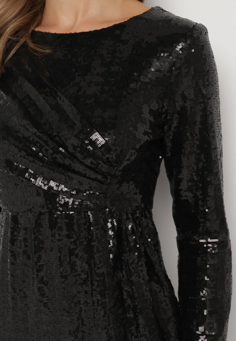 allyson Rochie Neagră Mini cu Zirconii Granita