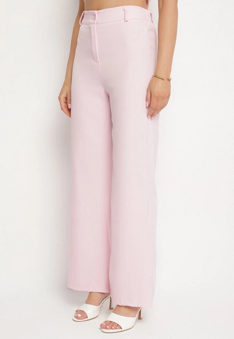 allyson Set Costum Roz Vestă cu nasturi decorativi și Pantaloni Filuenna