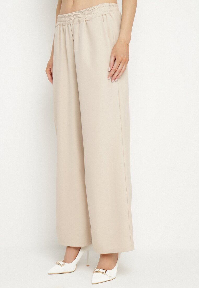 allyson Set de costum Bej Sacou cu curea și Pantaloni largi Milsedi