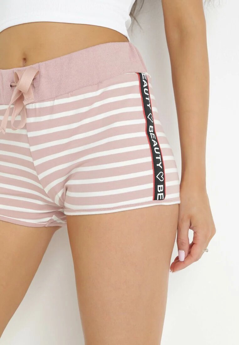 alnwick Pantaloni scurți sport roz cu dungi laterale și cu elastic în talie Carmenni